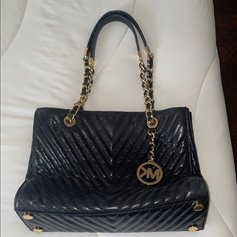 Michael Kors Black Quilted Leather Tote